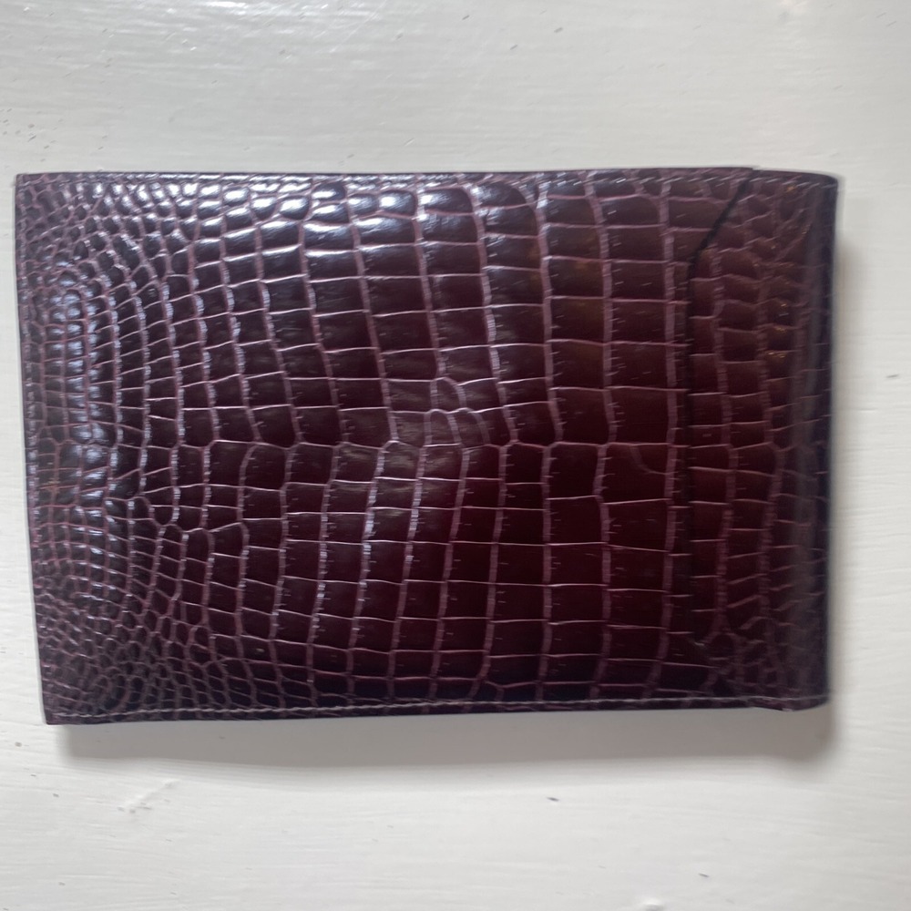 Fiocchi Crocodil-Calf Wallet Brown Leather Nice Possible Vintage Men's‎ Classic
